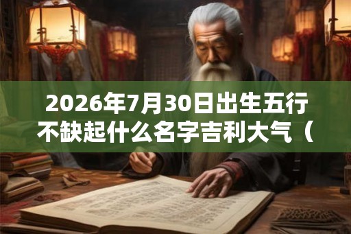2026年7月30日出生五行不缺起什么名字吉利大气（200个）
