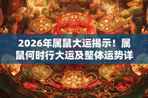 2026年属鼠大运揭示！属鼠何时行大运及整体运势详解