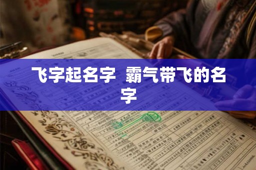 飞字起名字  霸气带飞的名字