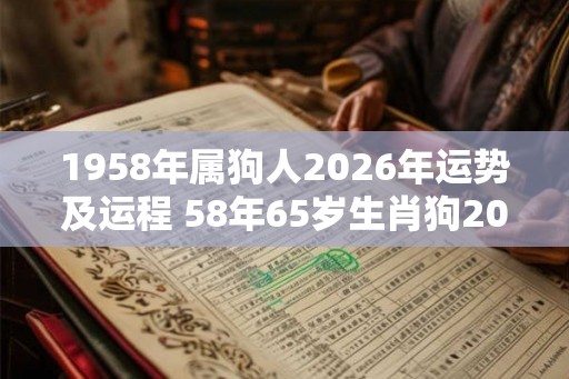 1958年属狗人2026年运势及运程 58年65岁生肖狗2026年每月运势