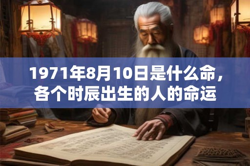 1971年8月10日是什么命，各个时辰出生的人的命运