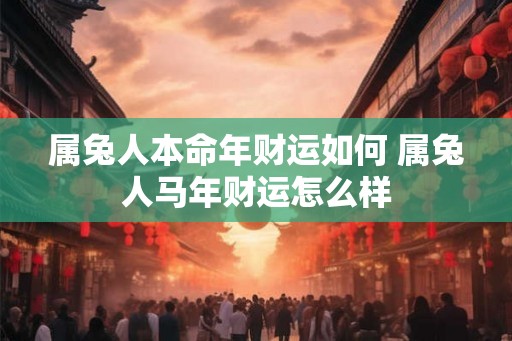 属兔人本命年财运如何 属兔人马年财运怎么样