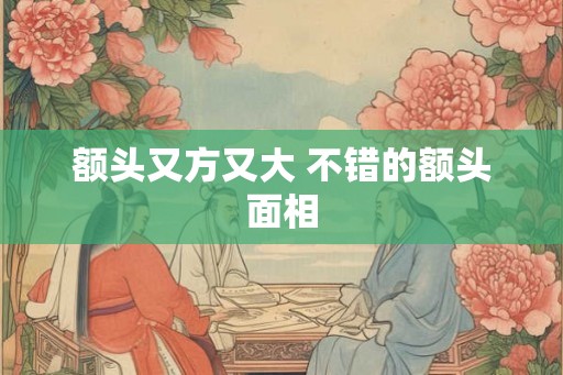 额头又方又大 不错的额头面相