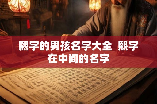 熙字的男孩名字大全  熙字在中间的名字