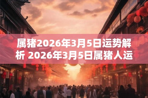 属猪2026年3月5日运势解析 2026年3月5日属猪人运势