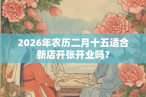 2026年农历二月十五适合新店开张开业吗？