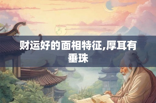 财运好的面相特征,厚耳有垂珠