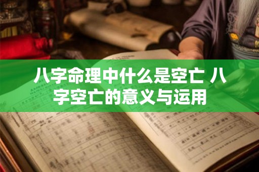 八字命理中什么是空亡 八字空亡的意义与运用