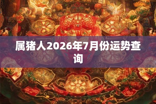 属猪人2026年7月份运势查询 属猪人2026年7月份运势查询