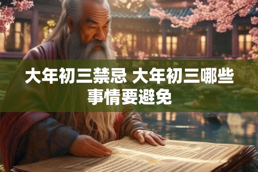 大年初三禁忌 大年初三哪些事情要避免