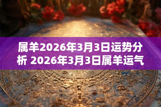 属羊2026年3月3日运势分析 2026年3月3日属羊运气详解 属羊2026年3月3日运势分析 2026年3月3日属羊运气详解