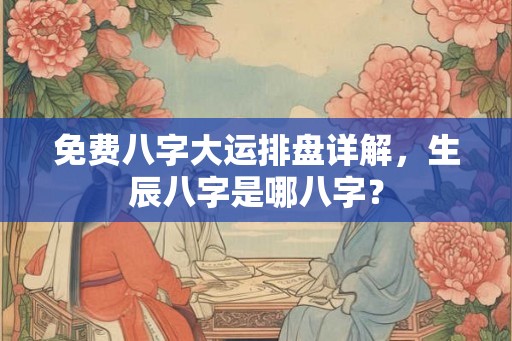 免费八字大运排盘详解，生辰八字是哪八字？