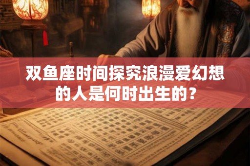 双鱼座时间探究浪漫爱幻想的人是何时出生的？