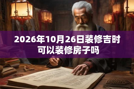 2026年10月26日装修吉时 可以装修房子吗