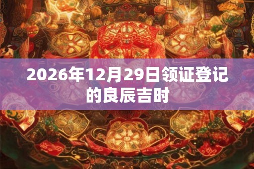 2026年12月29日领证登记的良辰吉时