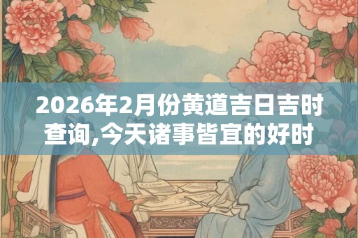 2026年2月份黄道吉日吉时查询,今天诸事皆宜的好时辰 2026年2月份黄道吉日吉时查询,今天诸事皆宜的好时辰