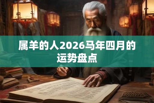 属羊的人2026马年四月的运势盘点