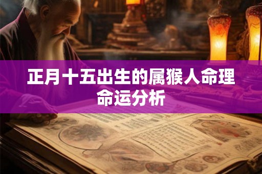 正月十五出生的属猴人命理命运分析