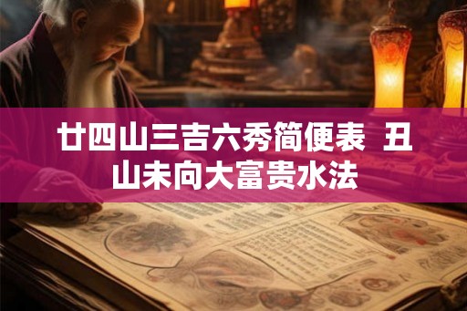 廿四山三吉六秀简便表  丑山未向大富贵水法