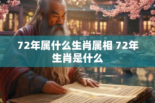 72年属什么生肖属相 72年生肖是什么