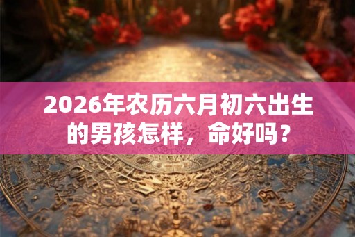 2026年农历六月初六出生的男孩怎样,命好吗? 2026年农历六月初六出生的男孩怎样,命好吗?