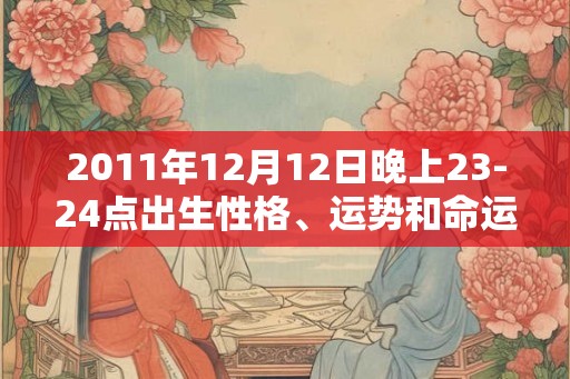 2011年12月12日晚上23-24点出生性格、运势和命运 2011年12月12日晚上23-24点出生性格、运势和命运