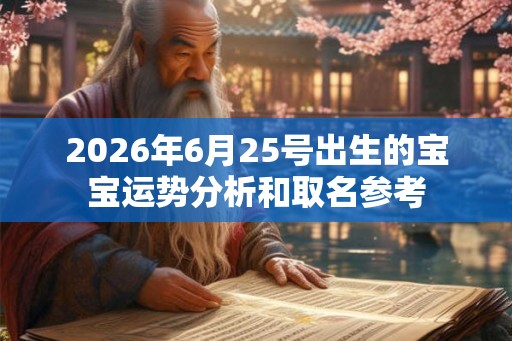 2026年6月25号出生的宝宝运势分析和取名参考 2026年6月25号出生的宝宝运势分析和取名参考