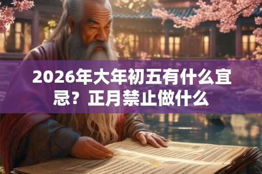 2026年大年初五有什么宜忌？正月禁止做什么