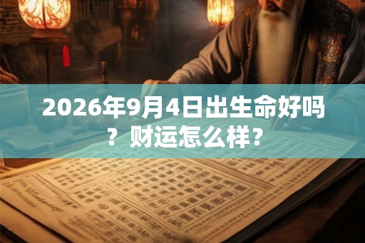 2026年9月4日出生命好吗？财运怎么样？