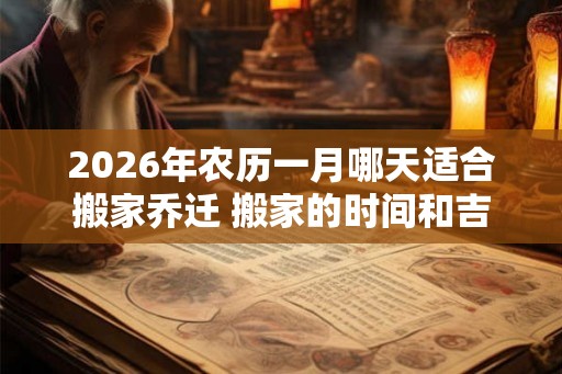 2026年农历一月哪天适合搬家乔迁 搬家的时间和吉日怎么选