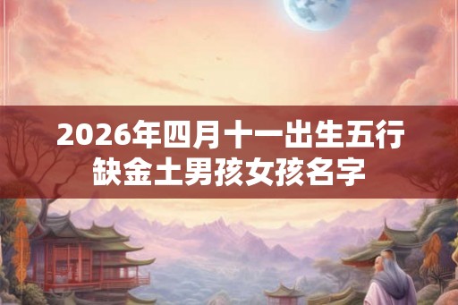 2026年四月十一出生五行缺金土男孩女孩名字