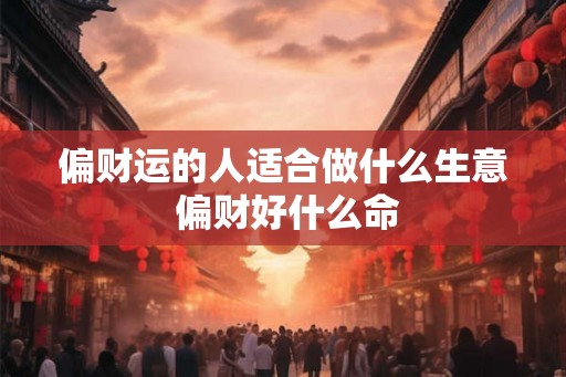 偏财运的人适合做什么生意 偏财好什么命 偏财运的人适合做什么生意 偏财好什么命
