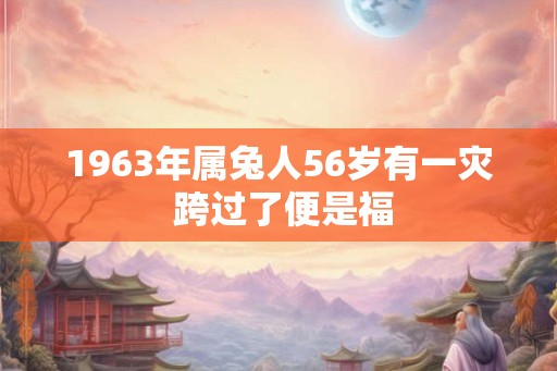 1963年属兔人56岁有一灾 跨过了便是福