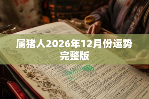属猪人2026年12月份运势完整版