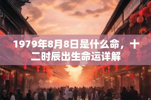 1979年8月8日是什么命，十二时辰出生命运详解