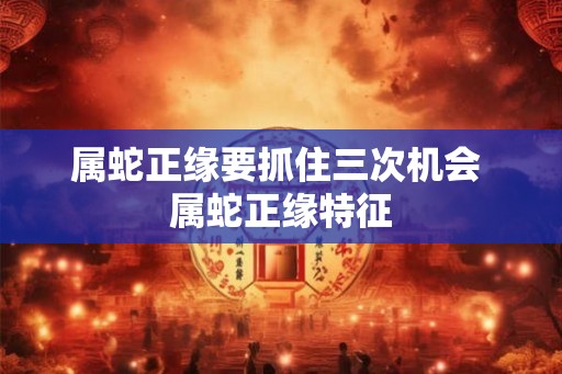 属蛇正缘要抓住三次机会 属蛇正缘特征