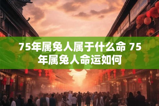 75年属兔人属于什么命 75年属兔人命运如何