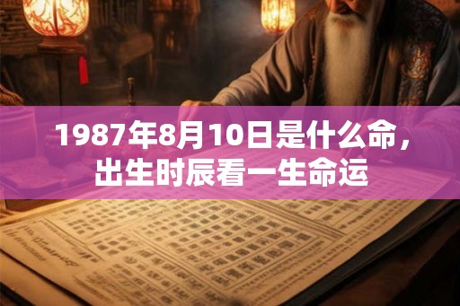 1987年8月10日是什么命，出生时辰看一生命运