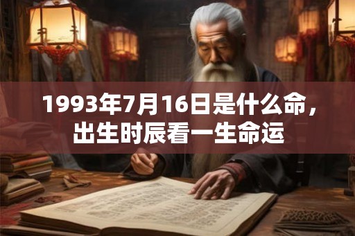 1993年7月16日是什么命，出生时辰看一生命运
