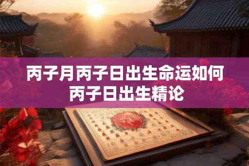 丙子月丙子日出生命运如何 丙子日出生精论