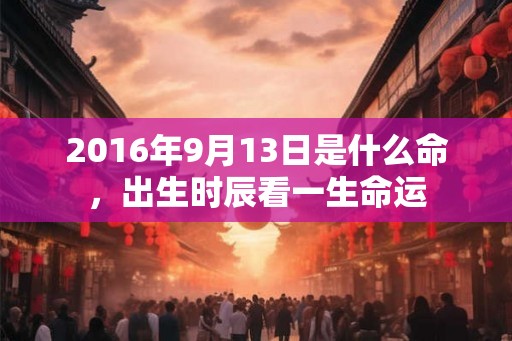 2016年9月13日是什么命，出生时辰看一生命运