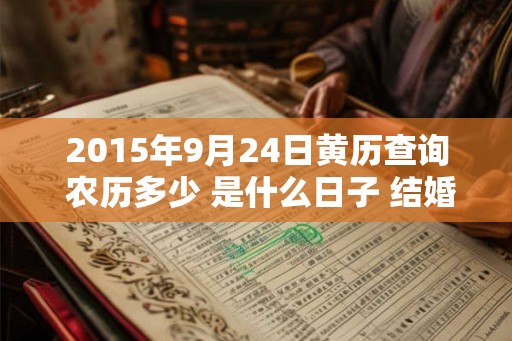 2015年9月24日黄历查询 农历多少 是什么日子 结婚吉时