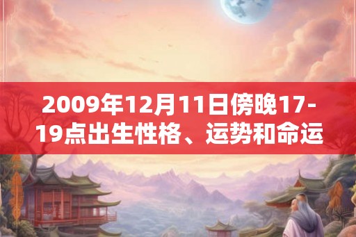 2009年12月11日傍晚17-19点出生性格、运势和命运
