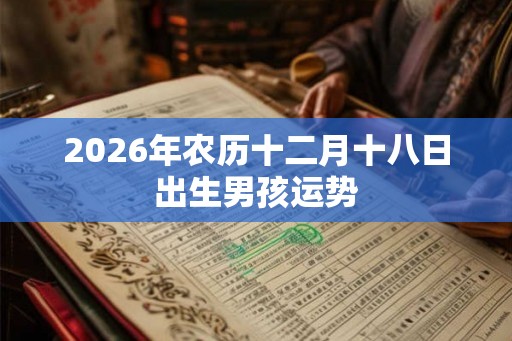 2026年农历十二月十八日出生男孩运势