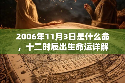 2006年11月3日是什么命，十二时辰出生命运详解