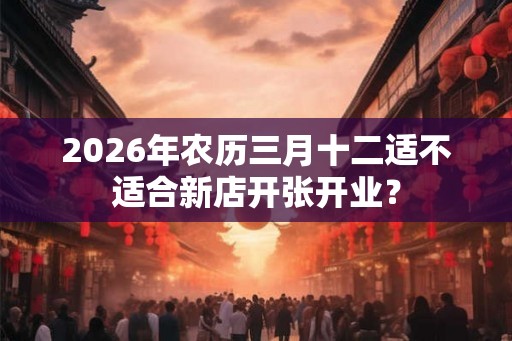 2026年农历三月十二适不适合新店开张开业？
