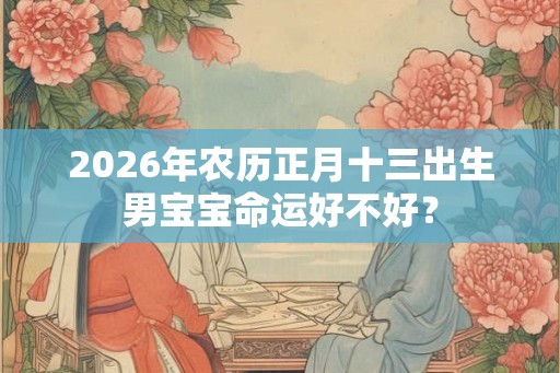 2026年农历正月十三出生男宝宝命运好不好? 2026年农历正月十三出生男宝宝命运好不好?