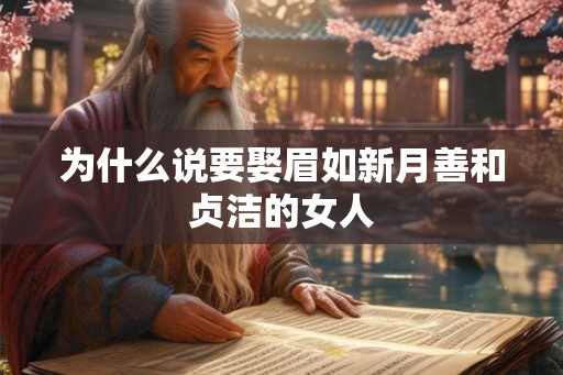 为什么说要娶眉如新月善和贞洁的女人
