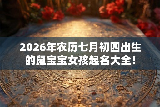 2026年农历七月初四出生的鼠宝宝女孩起名大全！