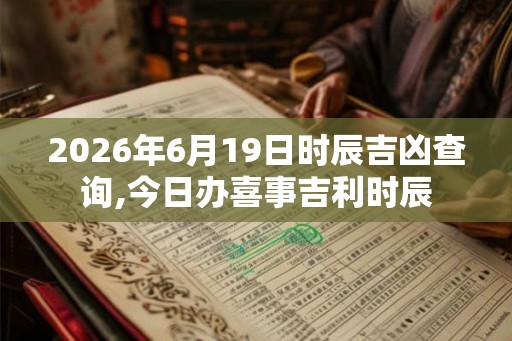 2026年6月19日时辰吉凶查询,今日办喜事吉利时辰